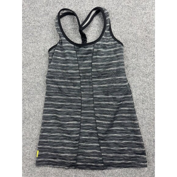 Lole Top Women's XS Black White Stripe Tank Braided Racerback Stretch Active - Picture 1 of 9
